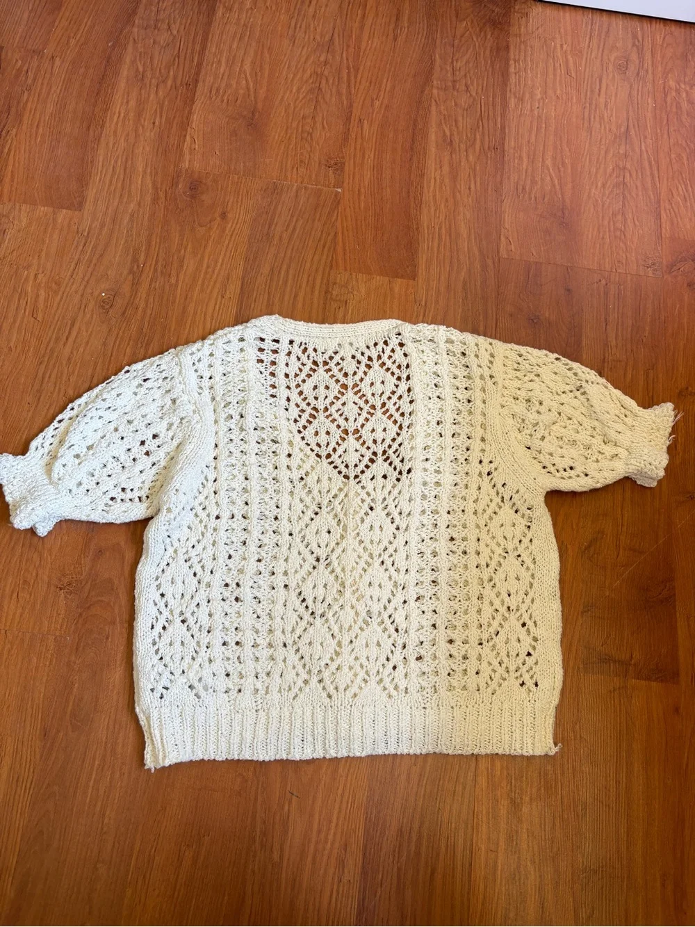Free the Roses Cream Crochet Button-Front Cardigan - Picture 4 of 4